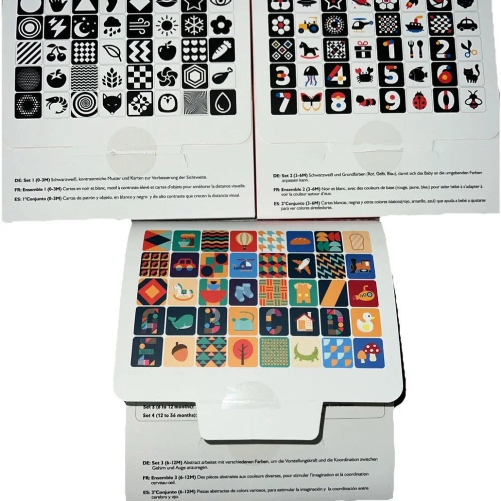 3 sets Beiens Visual Stimulation Cards 0-12 months Hand Eye Coordination